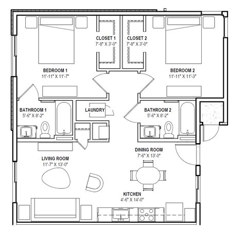 B1 Floor Plan at The 89 on Hayden, Scottsdale  
